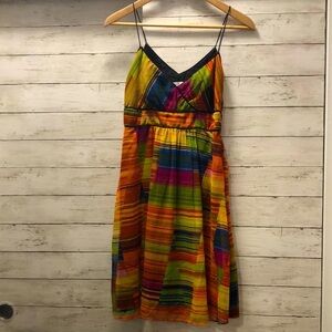 Zara abstract rainbow chifon dress